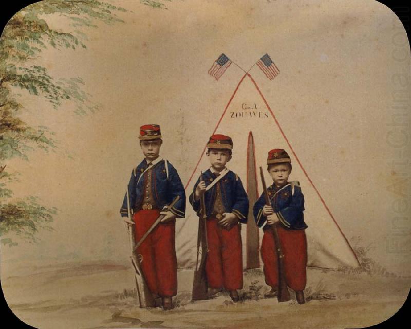 Three Boys in Zouave Costume, unknow artist